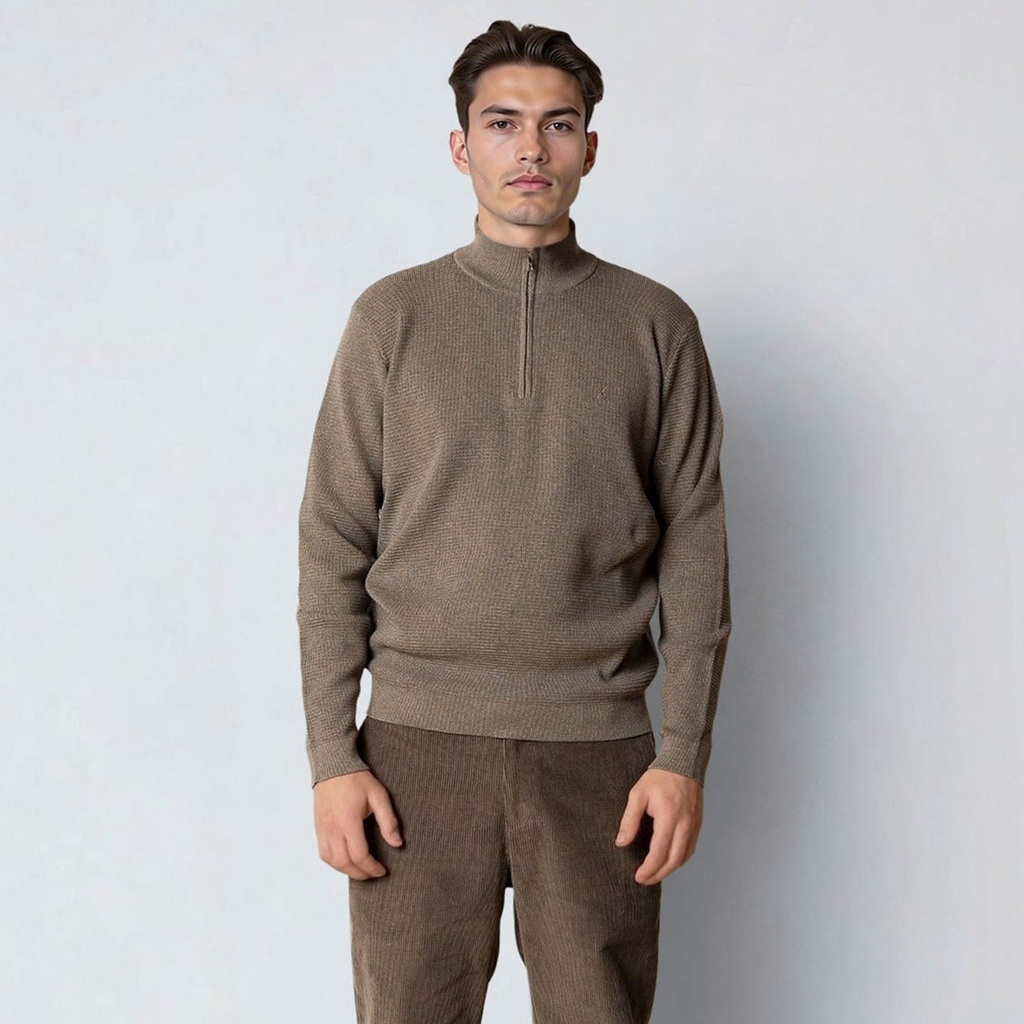 Clean Cut Copenhagen Oscar Knit Half Zip Sweater Men | Plutosport